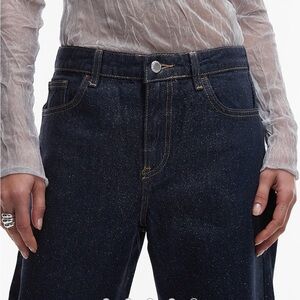 NWT Trending Mango Deep Indigo Glitter Sparkle Jeans Size 16
inseam 34